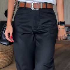 Icone™ ClassyPants: Klassiek Recht Pasvorm Hoge Taille Damesbroek