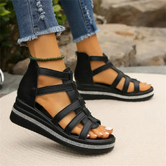 Happy™ SparklingWedge: Stijlvolle Sleehak Sandalen Met Sprankelende Strass Steentjes