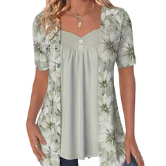 Icone™ FloralTop: Dames Losvallende En Comfortabele Stijlvolle Bloemenprint Top
