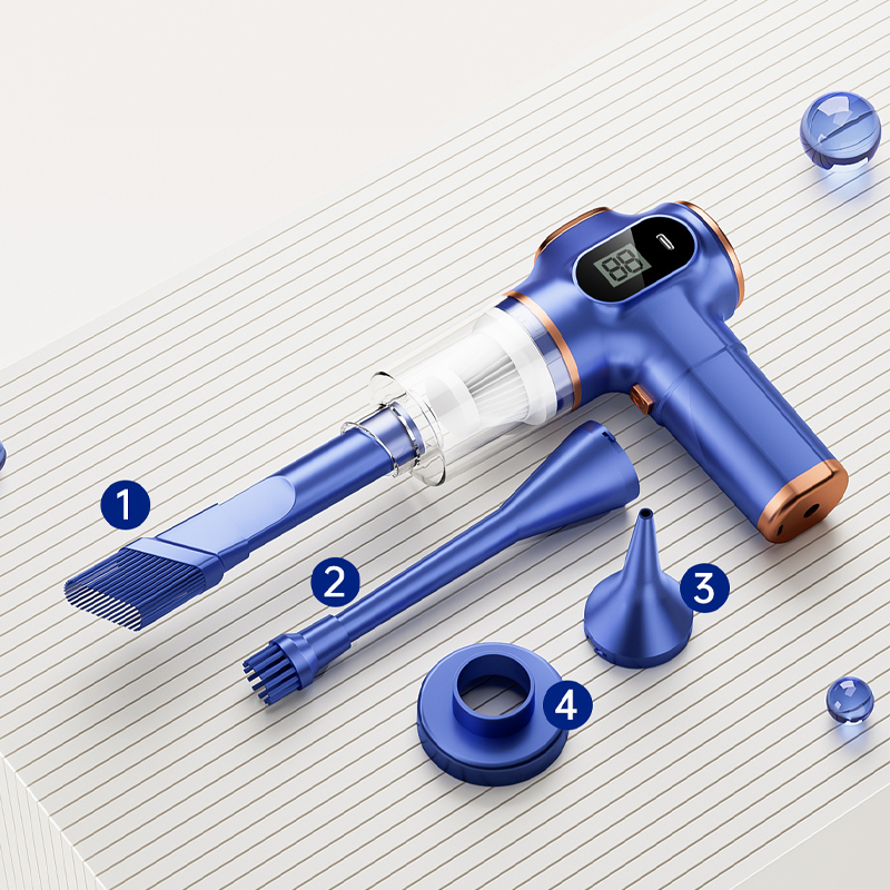 Cleaner Pro° MiniVacuum: Batterijweergave Multi Nozzle Mini Handstofzuiger