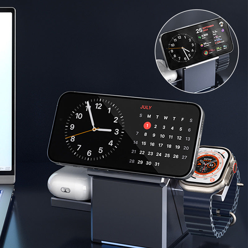 ChargingDock - 3 In 1 Magnetische Draadloze Snellader Rotatable Dock
