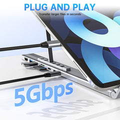 HubStand - Opvouwbare En Verstelbare Multi Port Hub Laptopstandaard