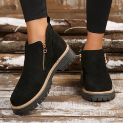 Happy™ ZipBoots: Vrouwen Comfortabel Ronde Neus Enkell Ritslaarzen