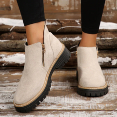 Happy™ ZipBoots: Vrouwen Comfortabel Ronde Neus Enkell Ritslaarzen