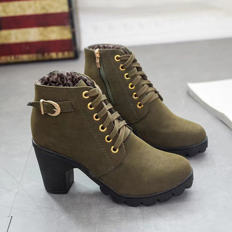 Happy™ HeelBoots - Dames Stijlvolle En Comfortabele Gesp Blokhaklaarzen