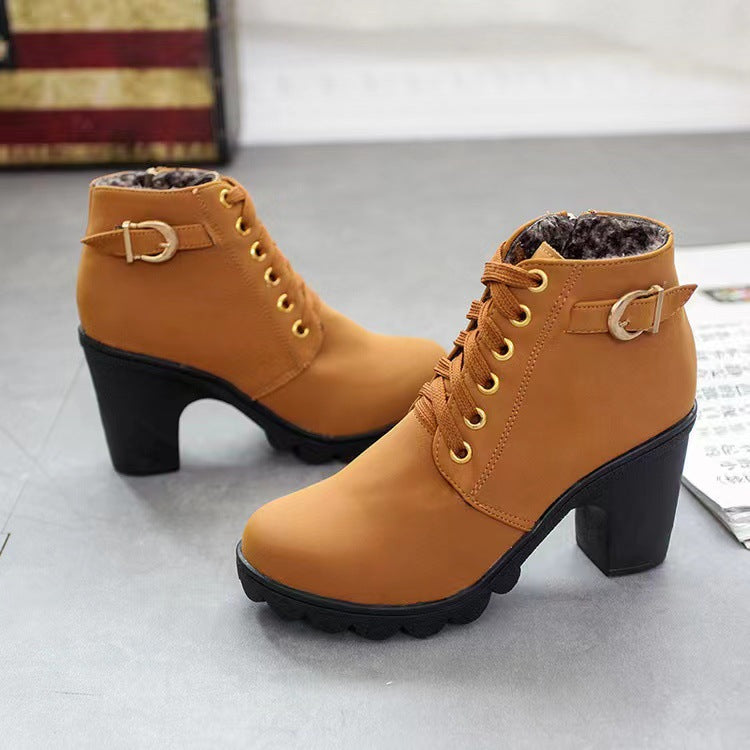 Happy™ HeelBoots - Dames Stijlvolle En Comfortabele Gesp Blokhaklaarzen