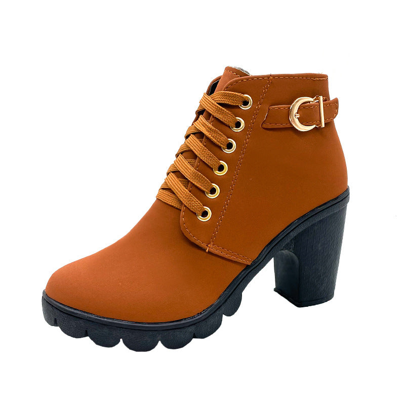 Happy™ HeelBoots - Dames Stijlvolle En Comfortabele Gesp Blokhaklaarzen