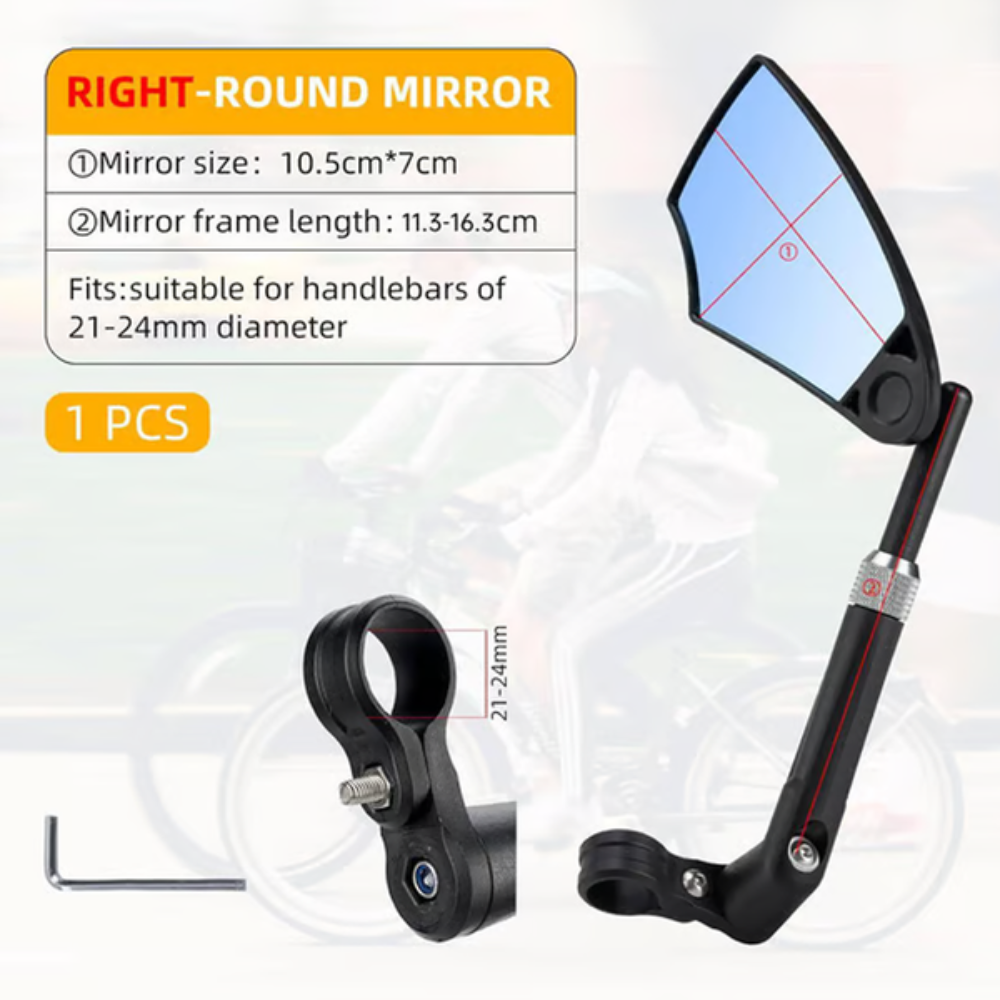 CyclingMirrors 1+1 GRATIS: Duurzaam 360° Draaibaar Breed Gezichtsveld Antireflectie Fietsen Spiegels