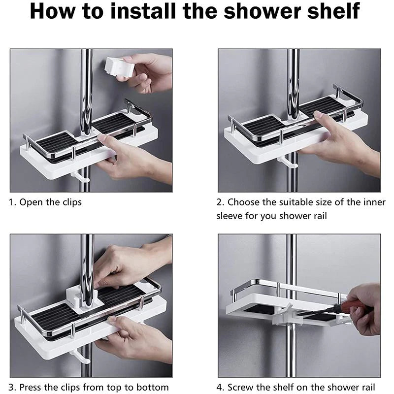GlideHold® ShowerRack - Modern Badkamer Opbergrek