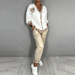 Icone™ CasualFit: Dames Casueel Pasvorm Twee Stuks Mode Set