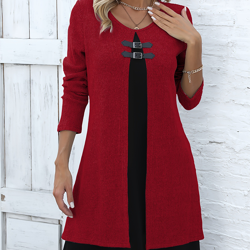Icone™ ClassDress: Lange Mouwen Formele Mini Klasse Jurk