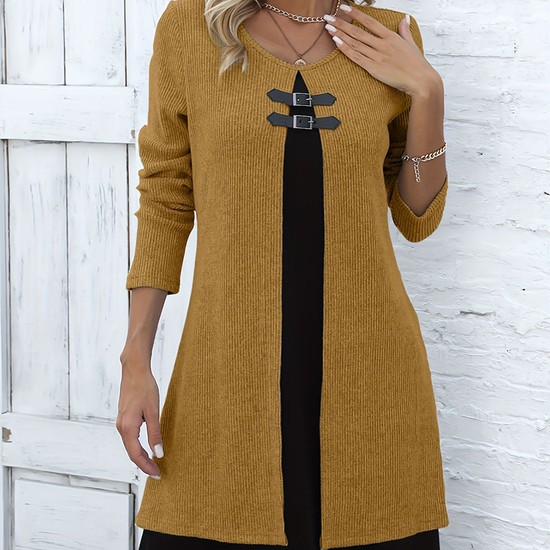 Icone™ ClassDress: Lange Mouwen Formele Mini Klasse Jurk