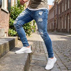 Icone™ RippedJeans: Mannen Stijlvolle Mager Gescheurd Jeans