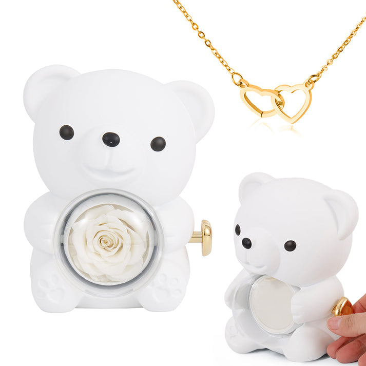 Jewelance™ TwinHearts – Roterende Roos Tweelingharten Ketting Cadeau Sieraden