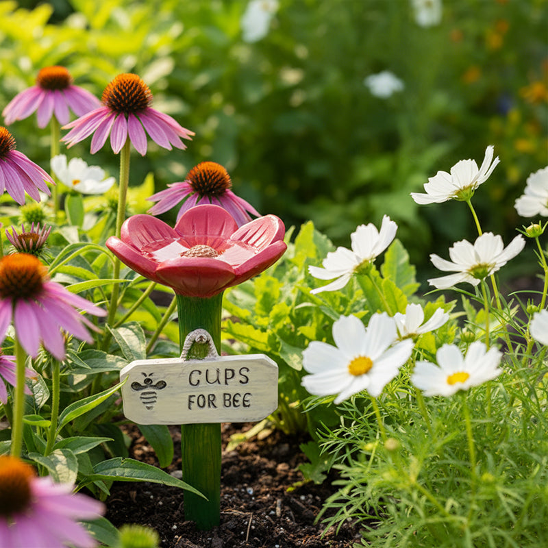 FlowerBowl 1+1 GRATIS - Tuindecoratie Bijen Drinkwater Bloembak