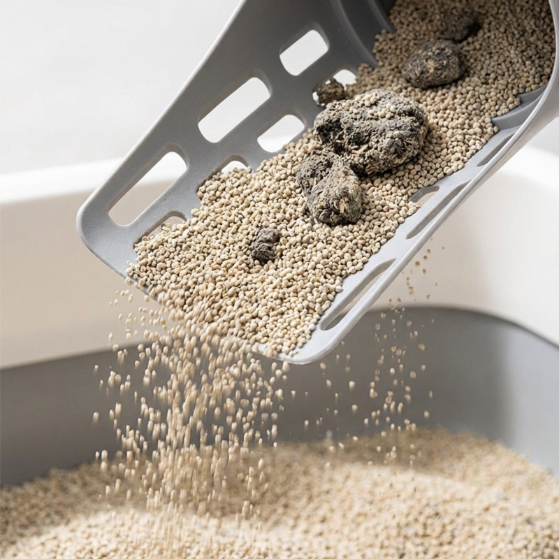 Catfri® LitterScoop: Alles-in-één Kattenbakschep met 5 Rollen Vuilniszakken