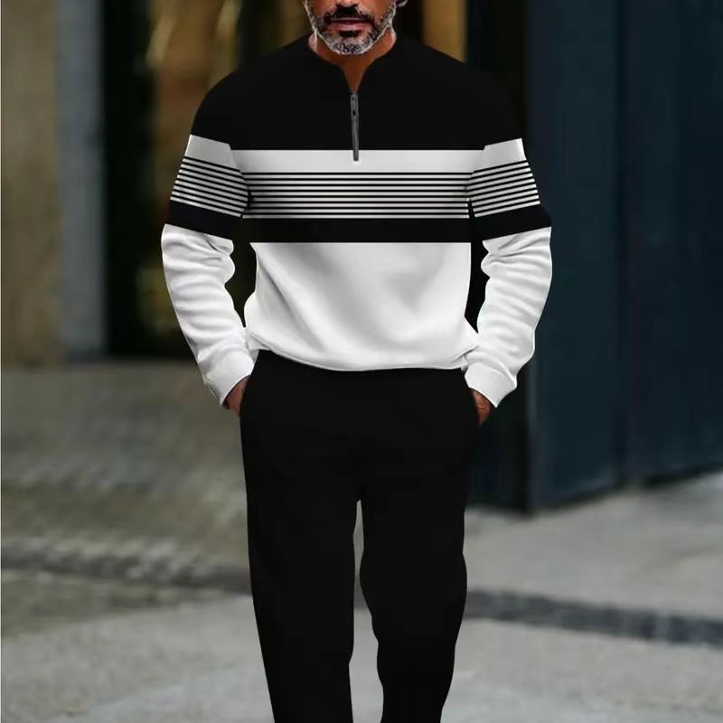 Icone™ GraphicSet: Mannen Toevallig Sportkleding Grafisch Afdrukken Trui En Broek Set