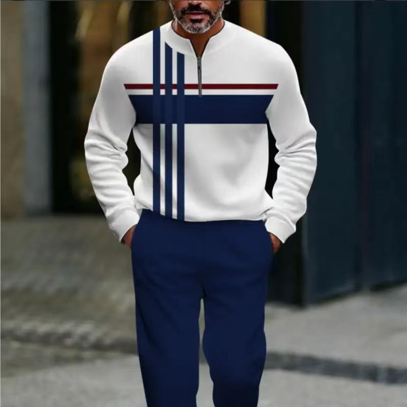 Icone™ GraphicSet: Mannen Toevallig Sportkleding Grafisch Afdrukken Trui En Broek Set