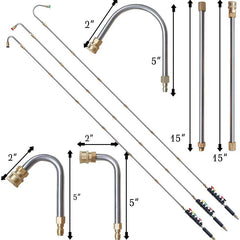 Cleaner Pro° MultiSpray: Multifunctionele Hoge Druk Power Extension Nozzle Set