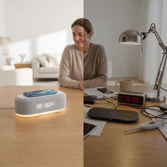 ChargeClock - Draadloze Oplaadwekker Met LED Display En Ambient Nachtlicht