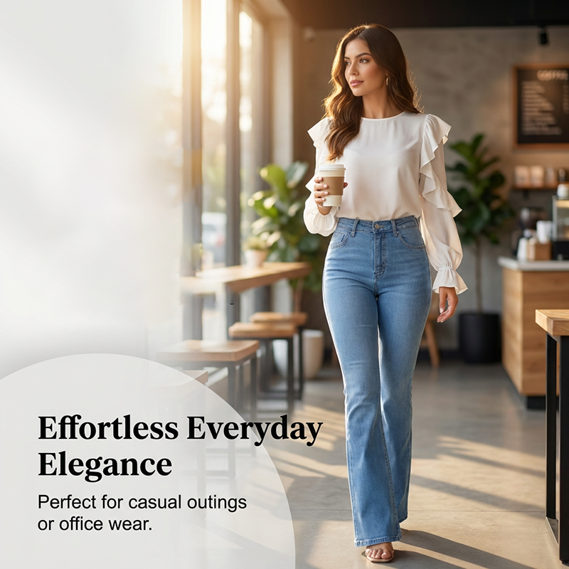 Icone™ ShapeJeans - Dames Dames Dagelijks Hoge taille Vorm Uitlopende Pijpen Jeans