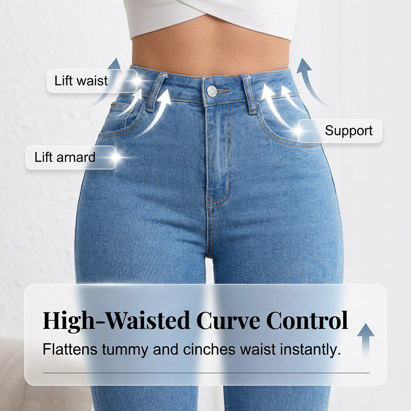 Icone™ ShapeJeans - Dames Dames Dagelijks Hoge taille Vorm Uitlopende Pijpen Jeans