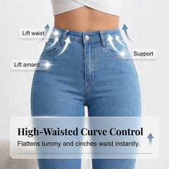Icone™ ShapeJeans - Dames Dames Dagelijks Hoge taille Vorm Uitlopende Pijpen Jeans