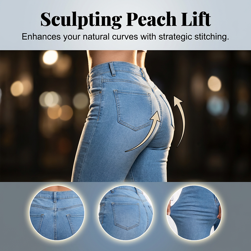 Icone™ ShapeJeans - Dames Dames Dagelijks Hoge taille Vorm Uitlopende Pijpen Jeans