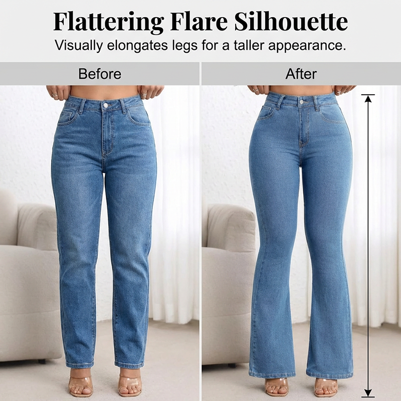 Icone™ ShapeJeans - Dames Dames Dagelijks Hoge taille Vorm Uitlopende Pijpen Jeans
