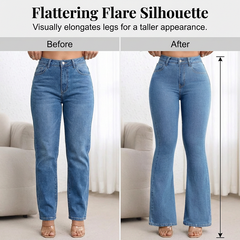Icone™ ShapeJeans - Dames Dames Dagelijks Hoge taille Vorm Uitlopende Pijpen Jeans