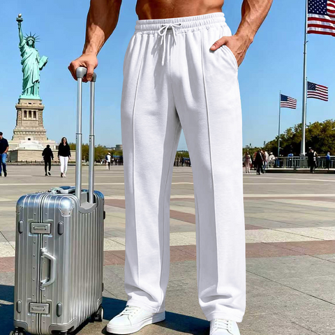 Icone™ ComfortPants: Heren Relaxed Fit Tailleband Casual Reis En Loungebroeken