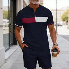 Icone™ CasualWear: Set van Modern Korte Mouwen Hemd en Casual Shorts voor Mannen