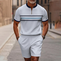 Icone™ CasualWear: Set van Modern Korte Mouwen Hemd en Casual Shorts voor Mannen