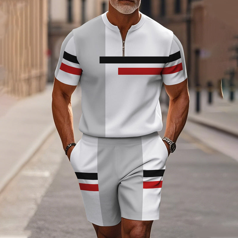 Icone™ CasualWear: Set van Modern Korte Mouwen Hemd en Casual Shorts voor Mannen