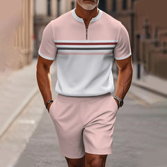 Icone™ CasualWear: Set van Modern Korte Mouwen Hemd en Casual Shorts voor Mannen