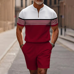 Icone™ CasualWear: Set van Modern Korte Mouwen Hemd en Casual Shorts voor Mannen
