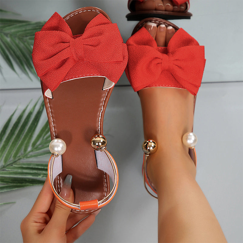 Happy™ ChicFootwear: Stijlvolle Comfortabele Schoenen met Chic Strik en Parel Details