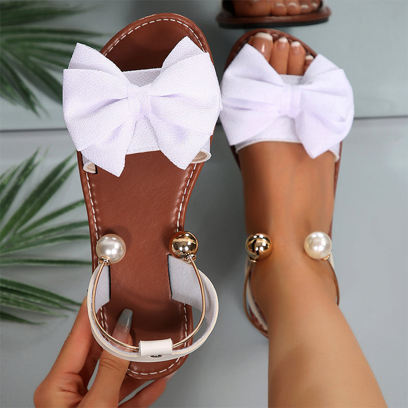 Happy™ ChicFootwear: Stijlvolle Comfortabele Schoenen met Chic Strik en Parel Details