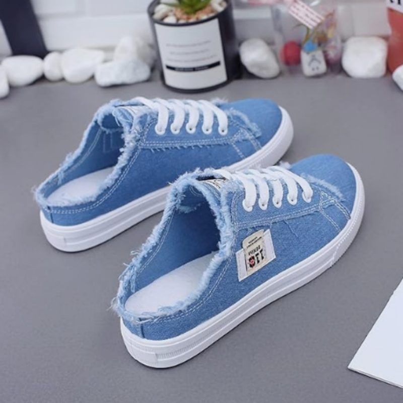 Happy™ DenimSneakers: Gemakkelijke Slip-On Comfortabele Denim Geïnspireerde Sneakers