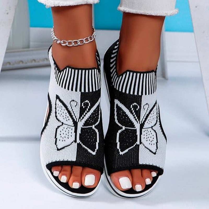 Happy™ ButterflySandals: Dames Casual Peep-Toe Sandalen met Vlinderontwerp