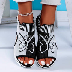 Happy™ ButterflySandals: Dames Casual Peep-Toe Sandalen met Vlinderontwerp