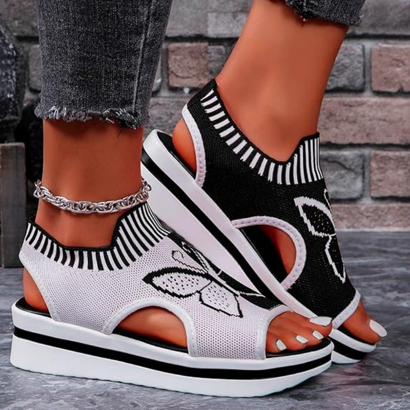 Happy™ ButterflySandals: Dames Casual Peep-Toe Sandalen met Vlinderontwerp