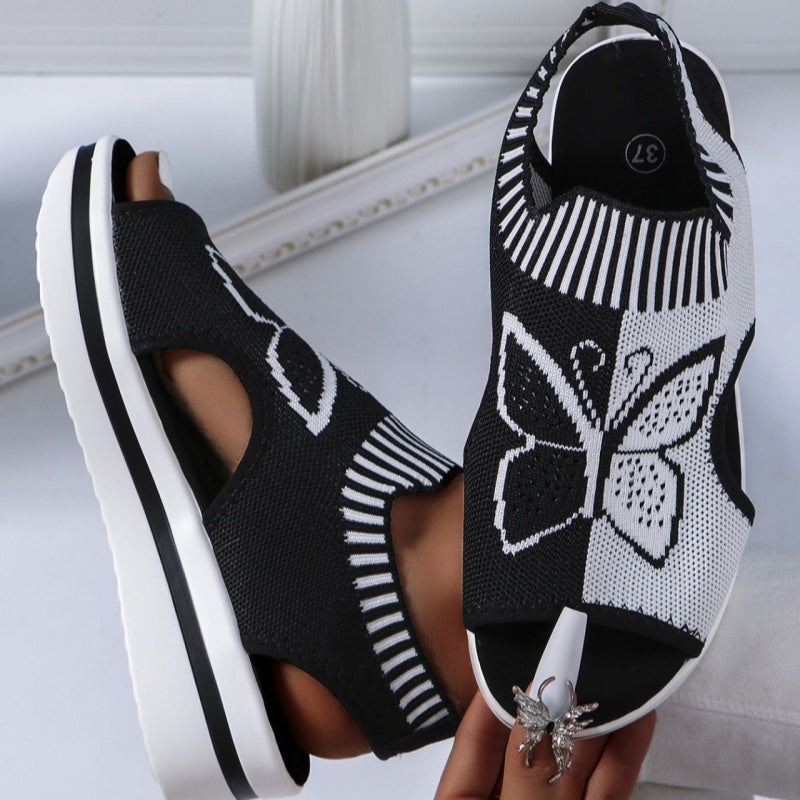 Happy™ ButterflySandals: Dames Casual Peep-Toe Sandalen met Vlinderontwerp