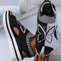 Happy™ ButterflySandals: Dames Casual Peep-Toe Sandalen met Vlinderontwerp