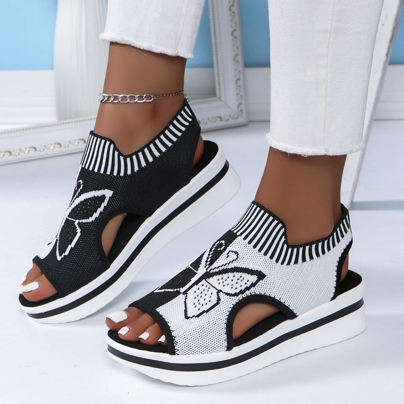 Happy™ ButterflySandals: Dames Casual Peep-Toe Sandalen met Vlinderontwerp