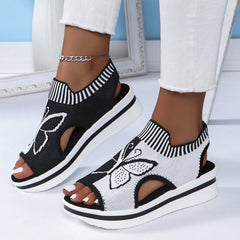 Happy™ ButterflySandals: Dames Casual Peep-Toe Sandalen met Vlinderontwerp