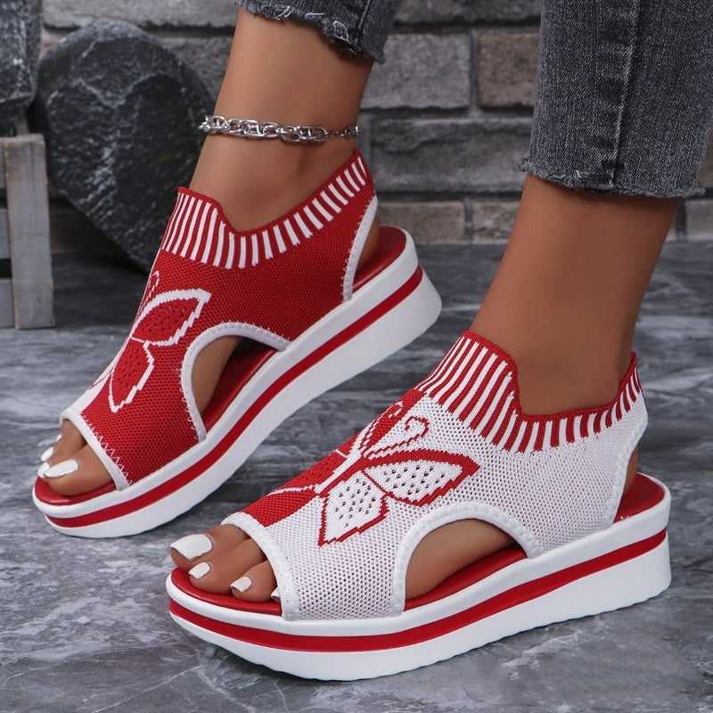 Happy™ ButterflySandals: Dames Casual Peep-Toe Sandalen met Vlinderontwerp