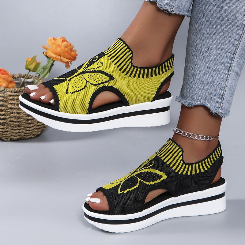 Happy™ ButterflySandals: Dames Casual Peep-Toe Sandalen met Vlinderontwerp