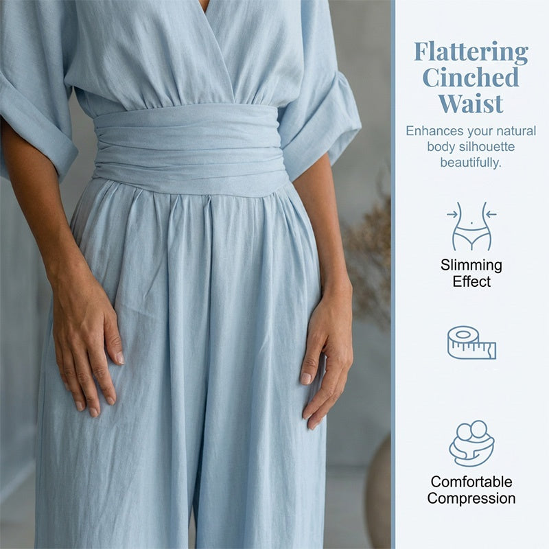 Icone™ ChicJumpsuit: Elegante V-Hals En Losse Pijpen Chic Jumpsuit