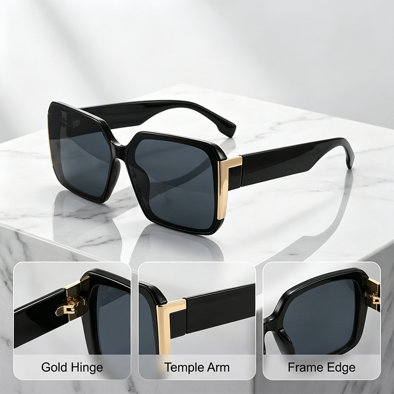 SquareSunglasses 1+1 GRATIS - Elegante Retro Vierkante Montuur Zonnebril